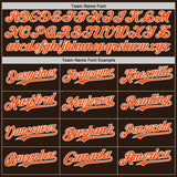 Custom Brown Orange-White Classic Color Block Side Panel Stripe Authentic Baseball Jersey