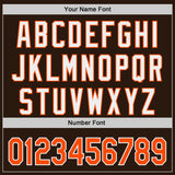 Custom Brown Orange-White Classic Color Block Side Panel Stripe Authentic Baseball Jersey
