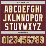 Custom Burgundy Old Gold-White Classic Color Block Side Panel Stripe Authentic Baseball Jersey