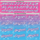 Custom Pink White Sky Blue-Purple Cherry Blossoms Sakura Gradient Authentic Baseball Jersey