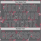 Custom Steel Gray White-Black Cherry Blossoms Sakura Authentic Baseball Jersey
