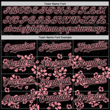 Custom Black-Medium Pink Cherry Blossoms Sakura Authentic Baseball Jersey