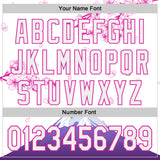 Custom White-Deep Pink Cherry Blossoms Sakura Mount Fuji Authentic Baseball Jersey