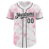 Custom White-Black Cherry Blossoms Sakura Authentic Baseball Jersey