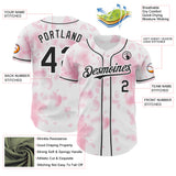 Custom White-Black Cherry Blossoms Sakura Authentic Baseball Jersey