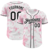 Custom White-Black Cherry Blossoms Sakura Authentic Baseball Jersey