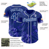 Custom Royal-White Cherry Blossoms Sakura Authentic Baseball Jersey