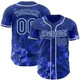 Custom Royal-White Cherry Blossoms Sakura Authentic Baseball Jersey