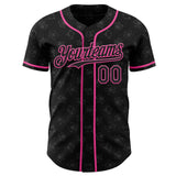 Custom Black-Pink Cherry Blossoms Sakura Authentic Baseball Jersey