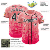 Custom Pink Black-White Cherry Blossoms Sakura Authentic Baseball Jersey