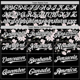 Custom Black-White Cherry Blossoms Sakura Authentic Baseball Jersey
