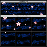 Custom Black Red-Royal Cherry Blossoms Sakura Authentic Baseball Jersey