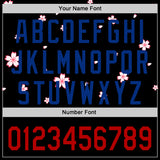 Custom Black Red-Royal Cherry Blossoms Sakura Authentic Baseball Jersey