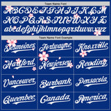 Custom Royal Red-White Cherry Blossoms Sakura Authentic Baseball Jersey