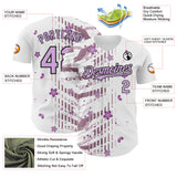 Custom White Light Purple-Black Cherry Blossoms Sakura Authentic Baseball Jersey