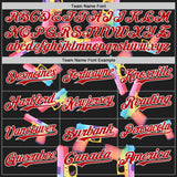 Custom Black Red-White Colorful Firepower 3D Pattern Design Authentic Baseball Jersey
