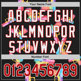 Custom Black Red-White Colorful Firepower 3D Pattern Design Authentic Baseball Jersey