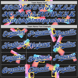 Custom Black Royal-White Colorful Firepower 3D Pattern Design Authentic Baseball Jersey