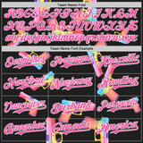 Custom Black Pink-White Colorful Firepower 3D Pattern Design Authentic Baseball Jersey