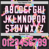 Custom Black Pink-White Colorful Firepower 3D Pattern Design Authentic Baseball Jersey