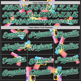 Custom Black Kelly Green-White Colorful Firepower 3D Pattern Design Authentic Baseball Jersey