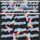 Custom Black Light Blue-White Colorful Firepower 3D Pattern Design Authentic Baseball Jersey