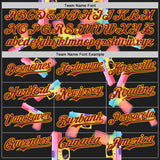 Custom Black Crimson-Gold Colorful Firepower 3D Pattern Design Authentic Baseball Jersey
