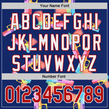 Custom Royal Red-White Colorful Firepower 3D Pattern Design Authentic Baseball Jersey