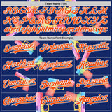 Custom Royal Orange-White Colorful Firepower 3D Pattern Design Authentic Baseball Jersey