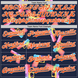 Custom Navy Orange-White Colorful Firepower 3D Pattern Design Authentic Baseball Jersey