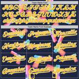 Custom Navy Gold-White Colorful Firepower 3D Pattern Design Authentic Baseball Jersey