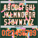 Custom Green Orange-White Colorful Firepower 3D Pattern Design Authentic Baseball Jersey