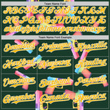 Custom Green Gold-White Colorful Firepower 3D Pattern Design Authentic Baseball Jersey