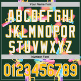 Custom Green Gold-White Colorful Firepower 3D Pattern Design Authentic Baseball Jersey