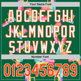 Custom Kelly Green Orange-White Colorful Firepower 3D Pattern Design Authentic Baseball Jersey