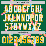 Custom Kelly Green Gold-White Colorful Firepower 3D Pattern Design Authentic Baseball Jersey