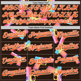 Custom Brown Orange-White Colorful Firepower 3D Pattern Design Authentic Baseball Jersey