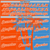 Custom Powder Blue Orange-White Hawaii Tropical Coastal Palm Trees Performance T-Shirt