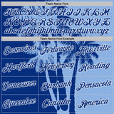 Custom Light Blue Royal-White Hawaii Tropical Coastal Palm Trees Performance T-Shirt