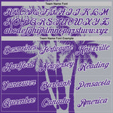 Custom Gray Purple-White Hawaii Tropical Coastal Palm Trees Performance T-Shirt