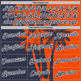 Custom Orange Navy-White Hawaii Tropical Coastal Palm Trees Performance T-Shirt
