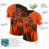 Custom Orange Brown-White Hawaii Tropical Coastal Palm Trees Performance T-Shirt