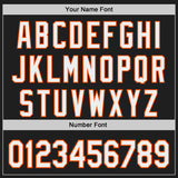 Custom Black White-Orange Japanese Wave 3D Pattern Design Authentic Baseball Jersey