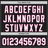 Custom Black White-Pink Japanese Wave 3D Pattern Design Authentic Baseball Jersey