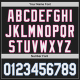 Custom Black White Pink-Light Blue Japanese Wave 3D Pattern Design Authentic Baseball Jersey