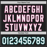 Custom Black White Pink-Teal Japanese Wave 3D Pattern Design Authentic Baseball Jersey