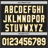 Custom Black White-Gold Japanese Wave 3D Pattern Design Authentic Baseball Jersey