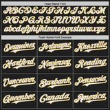 Custom Black White-Old Gold Japanese Wave 3D Pattern Design Authentic Baseball Jersey