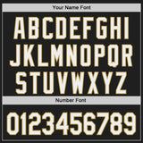 Custom Black White-Old Gold Japanese Wave 3D Pattern Design Authentic Baseball Jersey