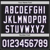 Custom Black White-Purple Japanese Wave 3D Pattern Design Authentic Baseball Jersey